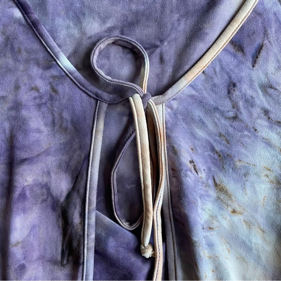 Haley & June Purple Tie Dye Ruffle Tie Front Top – Size M - Picture 3 of 7